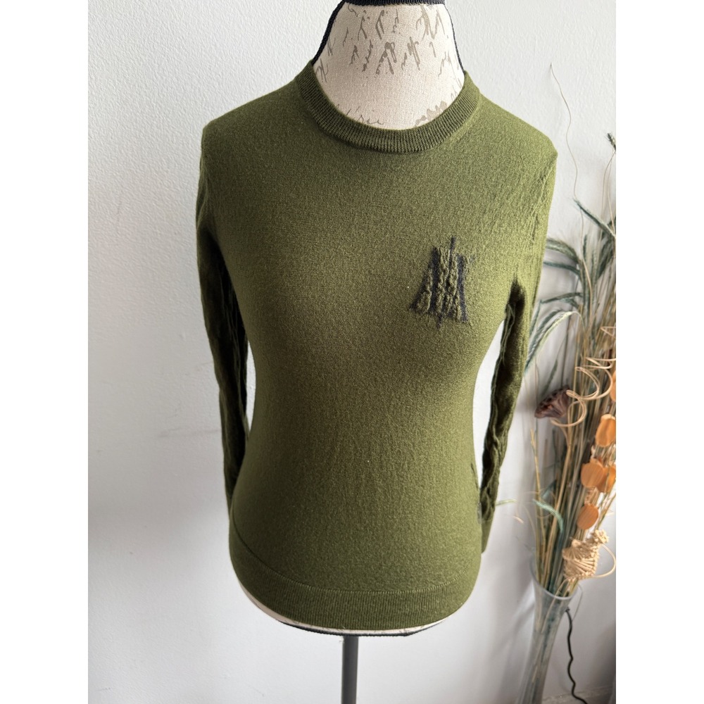 Armani Exchange AX Icon Period Olive Green Crewneck Sweater Mens Small 8NZM4R